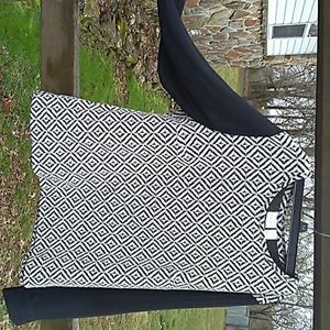 Black and White sweater with gold buttons